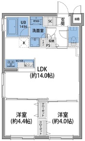 ルネサンスコート桜新町201の間取り