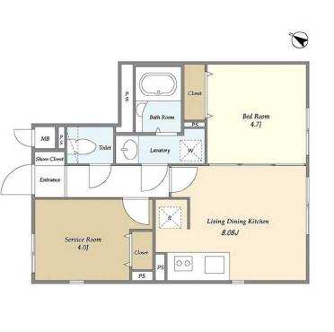 NOZOMIO premire三軒茶屋(ノゾミオプレミア三軒茶屋)402の間取り