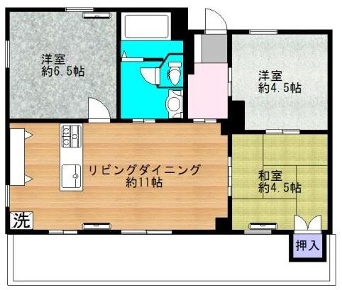 金王アジアマンション705の間取り