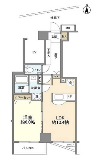 ダイアパレス三軒茶屋トゥワ・メゾン402の間取り