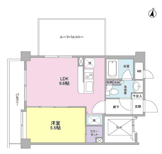 ボヌール都立大学壱番館501の間取り