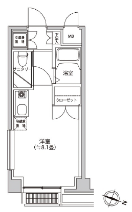 カスタリア都立大学206の間取り