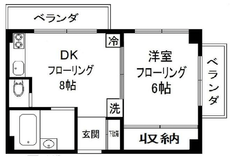 碑文谷コーポ303の間取り