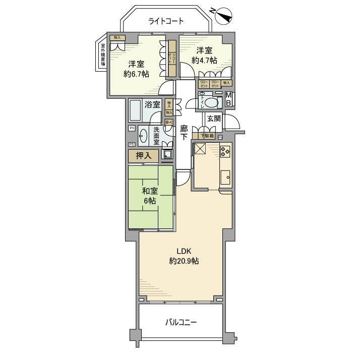 グローリオ駒沢大学204の間取り