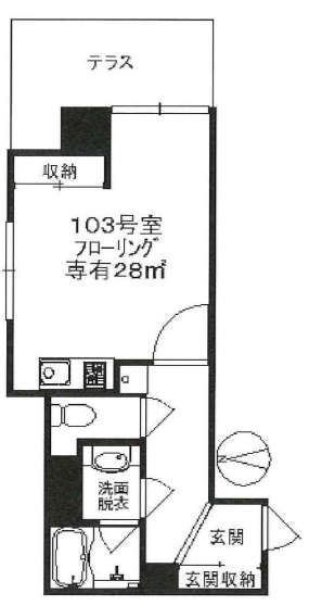 ボヌール三軒茶屋103の間取り
