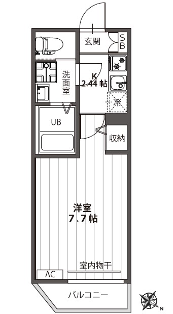 アローサル目黒102の間取り