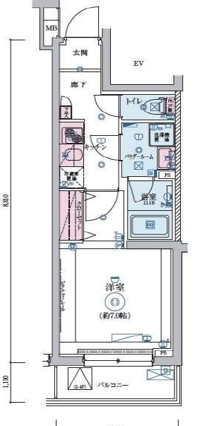 リヴシティ恵比寿202の間取り