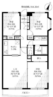 GRAND砧公園（アゼリアI番館）201の間取り