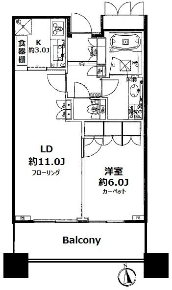 パークタワー目黒906の間取り