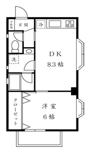 ヴァーチェ自由が丘102の間取り