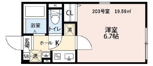 グランクオール三軒茶屋203の間取り