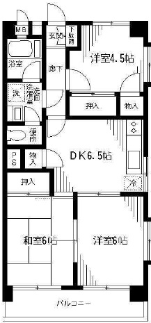 用賀ガーデンフラッツ301の間取り