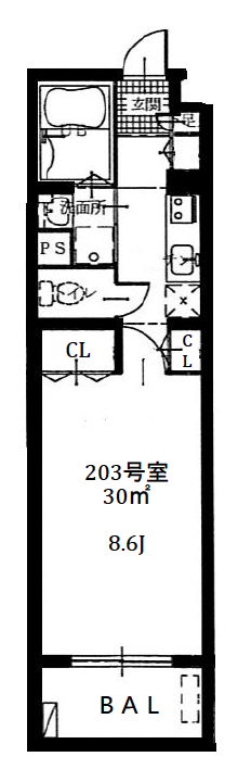 ワイズスクエアー203の間取り