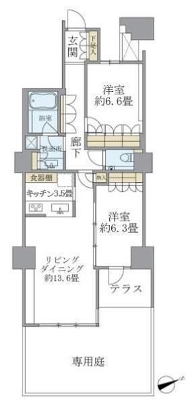 用賀レジデンス105の間取り