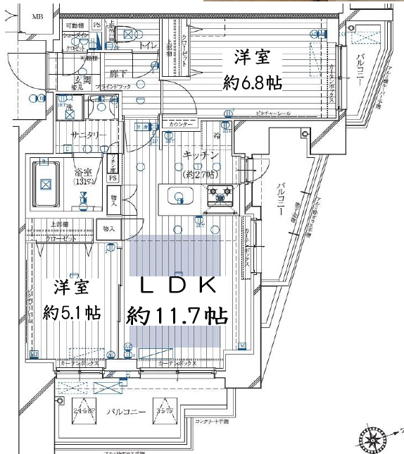 REGALIZ用賀（レガリス用賀）205の間取り