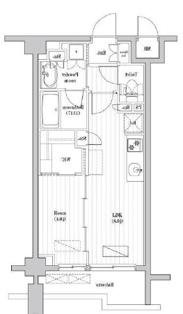 レジデンス桜新町ガーデン203の間取り