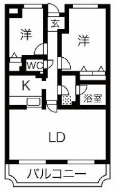 ダイヤハイツ弦巻203の間取り