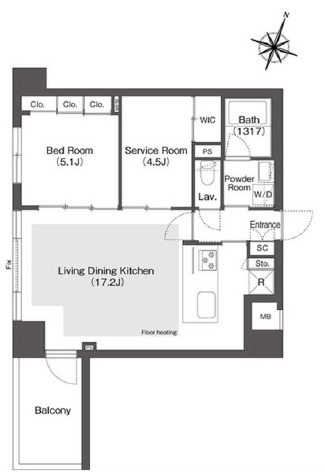 スタイリオ目黒大橋HILLSIDE303の間取り