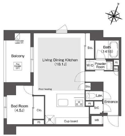 スタイリオ目黒大橋HILLSIDE201の間取り