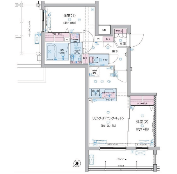 GENOVIA三軒茶屋 green veil(ジェノヴィア三軒茶屋グリーンヴェール)409の間取り