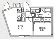 Laviere GAKUGEIDAIGAKU（ラヴィエール学芸大学）203の間取り