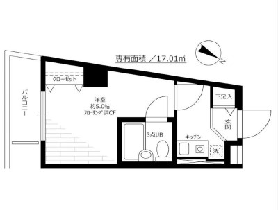 オーベル上馬B棟401の間取り