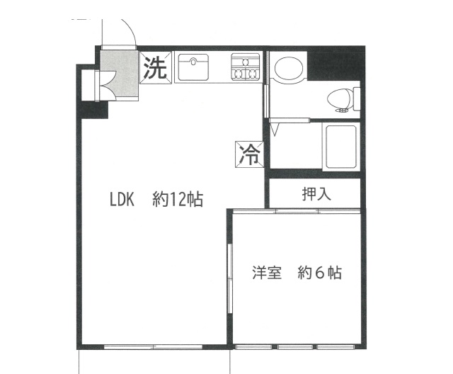 池尻コーポ603の間取り