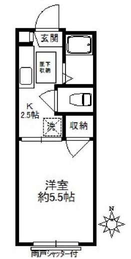 クレール三宿A棟205の間取り