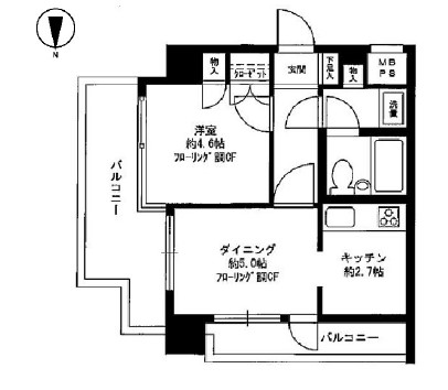 レジデンス三軒茶屋スクエア501の間取り