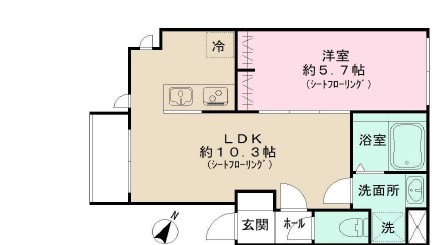 オーティアス世田谷三宿102の間取り