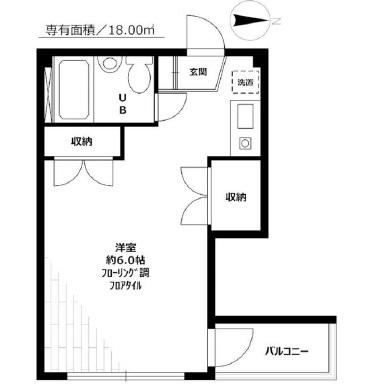 駒沢514マンション305の間取り