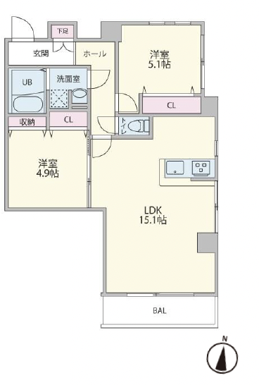 ディアコート三軒茶屋301の間取り
