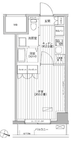 ヒューリック世田谷307の間取り