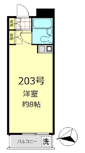 パレロワイヤル弦巻203の間取り