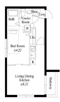 オークプレイス三軒茶屋203の間取り