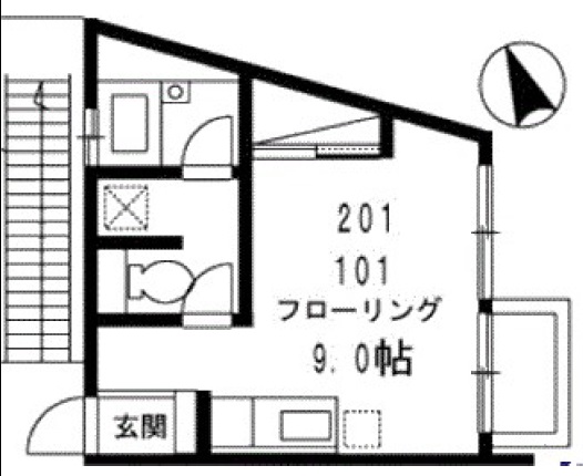 ツウィンガーデン駒沢201の間取り