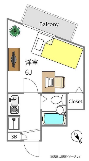 柳盛堂Ⅱビル70Bの間取り