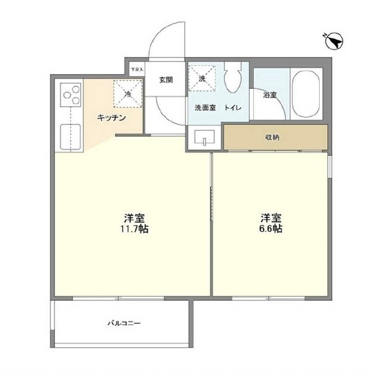 三軒茶屋レジデンス203の間取り