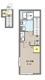 ミハス三軒茶屋Ⅲ201の間取り