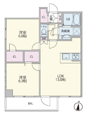 ディアコート三軒茶屋303の間取り