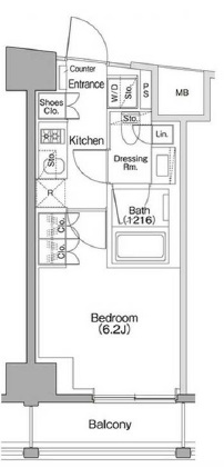 ザ・パークハビオSOHO代々木公園213の間取り