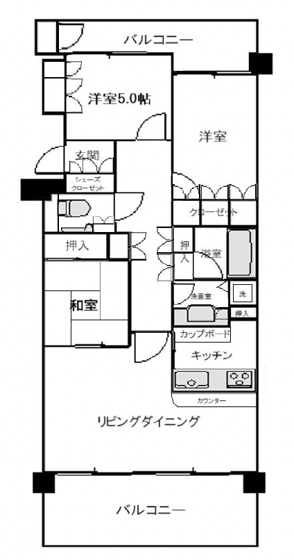 ハウス・ソラーナA棟304の間取り