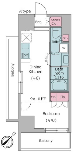 レジディア都立大506の間取り