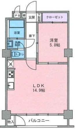 ハイツ三軒茶屋407の間取り