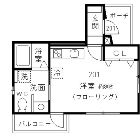 ハピネス駒沢201の間取り