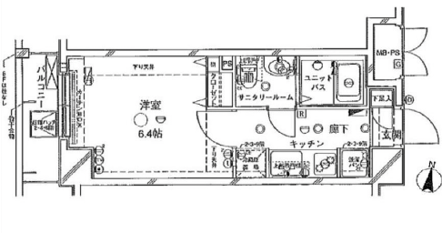 ステージファースト三軒茶屋アジールコート802の間取り