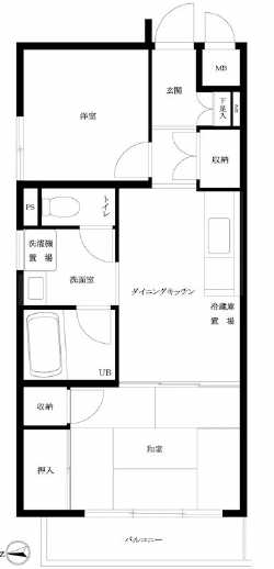 ユニライフ上馬202の間取り