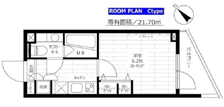 グランドコンシェルジュ用賀アジールコート402の間取り