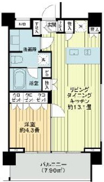 イクサージュ目黒423の間取り