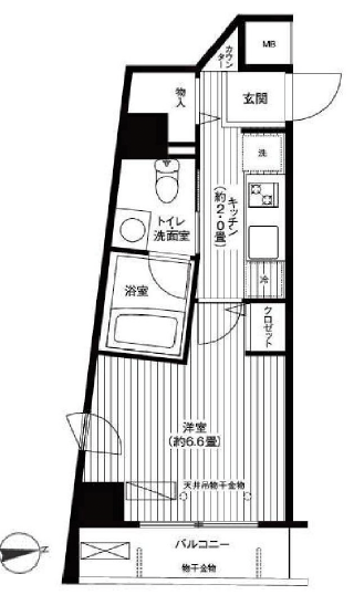 ハラスパジオ下北沢403の間取り